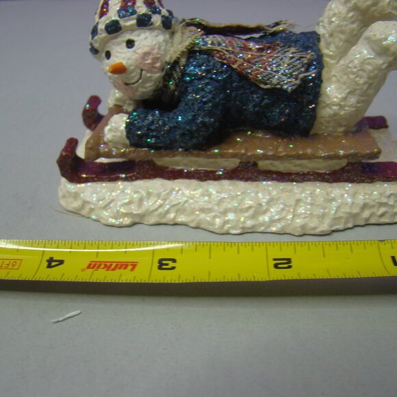 2001 Snowsnickle "Snowboy on Sled" ENESCO figure 861855, Linda Lindquist Baldwin - Picture 13 of 15
